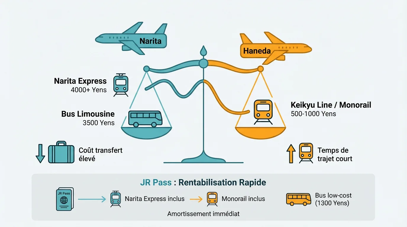 Coûts transfert Narita vs Haneda